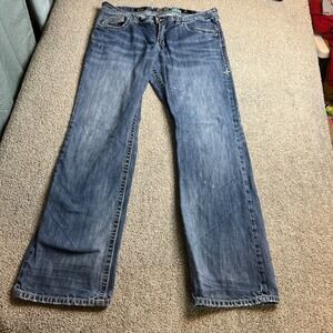 Affliction jeans mens 36 Blake Bootcut Blue Wash Distressed y2k streetwear dark